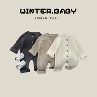 Cute Solid Color Polyacrylonitrile Fiber Baby Rompers main image 1