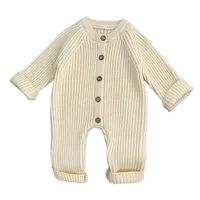 Cute Solid Color Polyacrylonitrile Fiber Baby Rompers main image 3