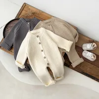 Cute Solid Color Polyacrylonitrile Fiber Baby Rompers main image 4