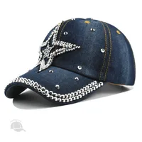 Women's Lady Simple Style Star Rhinestone Curved Eaves Baseball Cap sku image 1