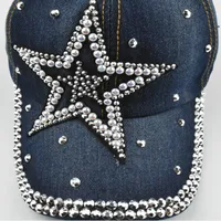 Women's Lady Simple Style Star Rhinestone Curved Eaves Baseball Cap main image 4
