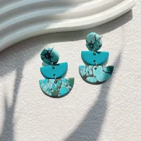 1 Pair Pastoral Classic Style Round Dots Ditsy Floral Plating Alloy Soft Clay 14k Gold Plated Drop Earrings sku image 3