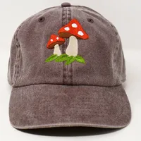 Women's Cute Retro Mushroom Embroidery Curved Eaves Baseball Cap sku image 3