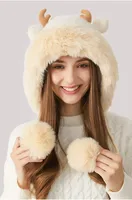Women's Cartoon Style Cute Simple Style Deer Pom Poms Ear Warap Wool Cap main image 2