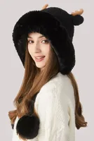 Women's Cartoon Style Cute Simple Style Deer Pom Poms Ear Warap Wool Cap main image 3