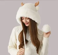 Women's Cartoon Style Cute Simple Style Deer Pom Poms Ear Warap Wool Cap sku image 4