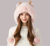 Women's Cartoon Style Cute Simple Style Deer Pom Poms Ear Warap Wool Cap sku image 3
