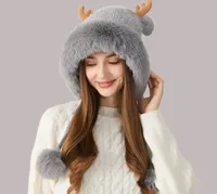 Women's Cartoon Style Cute Simple Style Deer Pom Poms Ear Warap Wool Cap sku image 6