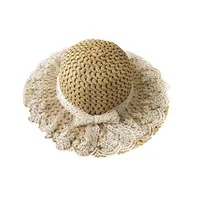Girl's Adults Princess Sweet Pastoral Solid Color Bowknot Straw Hat main image 3