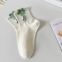 Women's Sweet Flower Cotton Crew Socks A Pair sku image 1