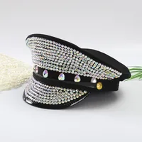 Women's Retro Shiny Solid Color Sequins Rhinestone Flat Eaves Ivy Cap main image 1