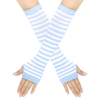 Women's Fashion Stripe Knitted Fabric Arm Sleeves sku image 32