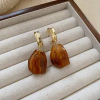 1 Pair Vintage Style Square Oval Heart Shape Plating Alloy Ear Studs sku image 7