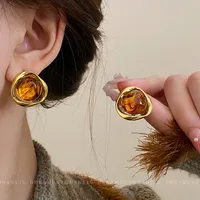 1 Pair Vintage Style Square Oval Heart Shape Plating Alloy Ear Studs main image 5