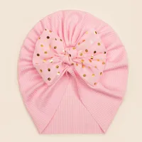 Seasonal New Thread Baby Headwear Children's Bow Turtleneck Hat Baby Indian Hat sku image 10