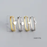 925 Sterling Silver Gem Geometric Earrings main image 2