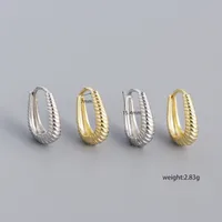 925 Sterling Silver No Inlaid Geometric Earrings main image 2