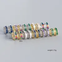 S925 Sterling Silver Geometric Square Color Zirconium Earrings Wholesale Nihaowholesale main image 3