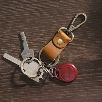 Retro Classic Style Solid Color Leather Women's Bag Pendant Keychain main image 2