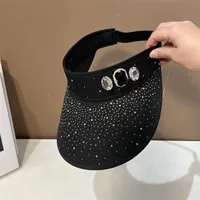 Women's Basic Solid Color Rhinestone Wide Eaves Sun Hat main image 1