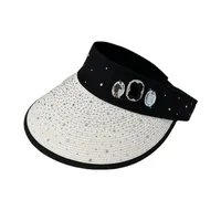 Women's Basic Solid Color Rhinestone Wide Eaves Sun Hat main image 5
