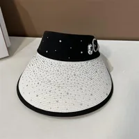 Women's Basic Solid Color Rhinestone Wide Eaves Sun Hat sku image 4