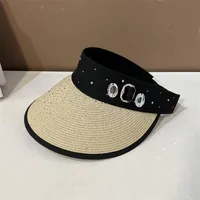 Women's Basic Solid Color Rhinestone Wide Eaves Sun Hat sku image 1