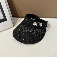 Women's Basic Solid Color Rhinestone Wide Eaves Sun Hat sku image 3