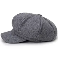 Women's Retro British Style Solid Color Curved Eaves Beret Hat main image 2