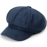 Women's Retro British Style Solid Color Curved Eaves Beret Hat sku image 6