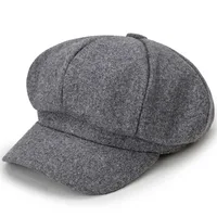 Women's Retro British Style Solid Color Curved Eaves Beret Hat sku image 8