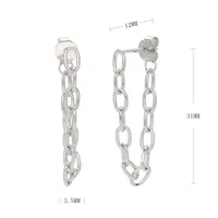 1 Pair 925 Sterling Silver Solid Color Drop Earrings main image 5
