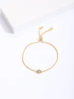 Classic Style Commute Devil's Eye Copper Plating Inlay Zircon 18k Gold Plated Silver Plated Bracelets sku image 1