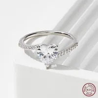 925 Sterling Silver Zircon Square Heart Shape Rings main image 9