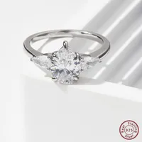 925 Sterling Silver Zircon Square Heart Shape Rings main image 8