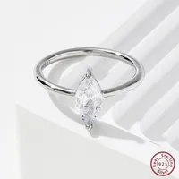 925 Sterling Silver Zircon Square Heart Shape Rings main image 7