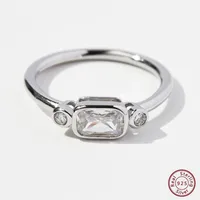 925 Sterling Silver Zircon Square Heart Shape Rings main image 6