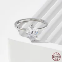 925 Sterling Silver Zircon Square Heart Shape Rings main image 5