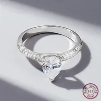 925 Sterling Silver Zircon Square Heart Shape Rings main image 4