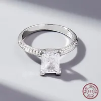925 Sterling Silver Zircon Square Heart Shape Rings main image 3