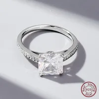 925 Sterling Silver Zircon Square Heart Shape Rings main image 2