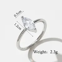 925 Sterling Silver Zircon Square Heart Shape Rings sku image 8
