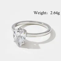 925 Sterling Silver Zircon Square Heart Shape Rings sku image 10