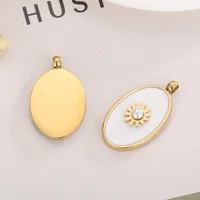 1 Piece Stainless Steel Artificial Pearls Shell 18K Gold Plated Oval main image 4