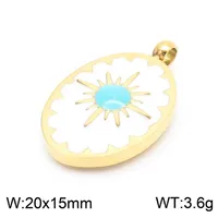 1 Piece Stainless Steel Artificial Pearls Shell 18K Gold Plated Oval sku image 2