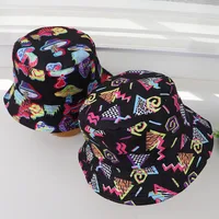 Unisex Streetwear Cartoon Printing Hollow Out Flat Eaves Bucket Hat main image 3