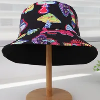 Unisex Streetwear Cartoon Printing Hollow Out Flat Eaves Bucket Hat sku image 1