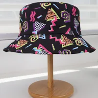 Unisex Streetwear Cartoon Printing Hollow Out Flat Eaves Bucket Hat sku image 2