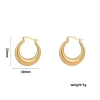 1 Pair Casual Elegant Lady C Shape Geometric Plating Stainless Steel 18k Gold Plated Ear Studs sku image 20