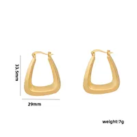 1 Pair Casual Elegant Lady C Shape Geometric Plating Stainless Steel 18k Gold Plated Ear Studs sku image 11